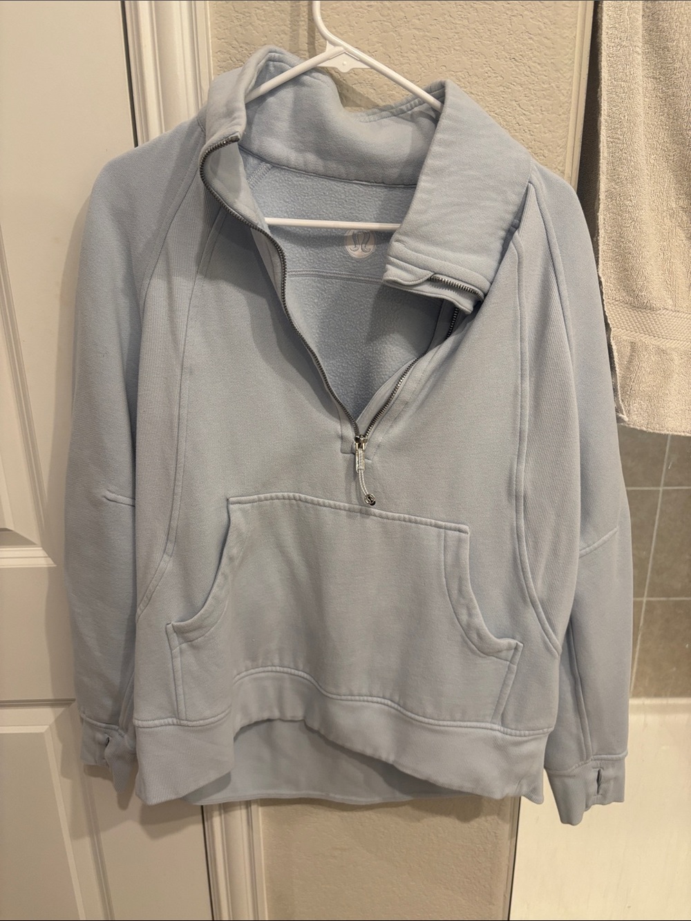 Lululemon Light Blue Quarter-Zip Pullover Sweatshirt